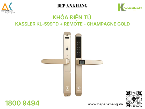 Khóa điện tử Kassler KL-599TD + Remote - Champagne Gold
